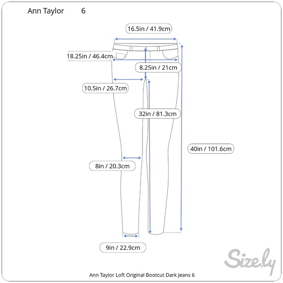 Ann Taylor Loft Original Bootcut Dark Jeans 6 - Picture 7 of 7